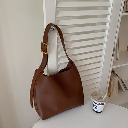 Women's Shoulder Bag Solid Fashion Handbag Crossbody Bag Women's Minimalist PU Leather Bag