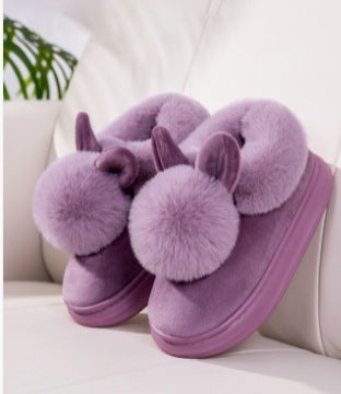 Cotton Slippers Women's Bag With Winter Indoor